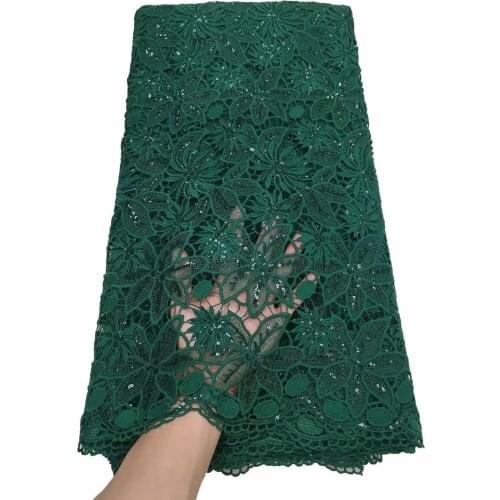 Green Nigerian Lace Fabric 2021 High Quality Lace French Sequin Lace Fabric African Tulle Lace Fabric For Wedding NFM5005