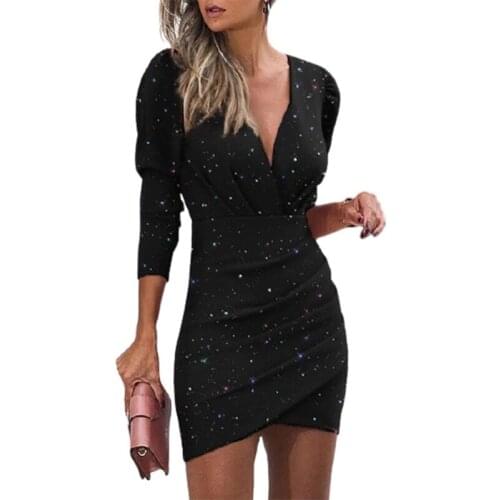 Sexy V Neck Bandage Bodycon Mini Dress Autumn Women Long Sleeve Pleated 3D Digital Printed bodycon Clubwear Vestidos