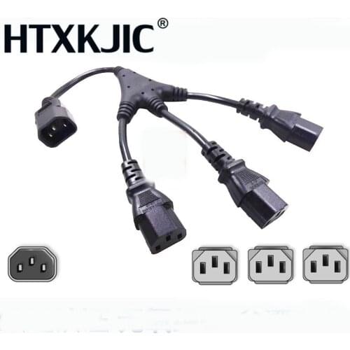 1 pcs High Quality IEC 320 C14 Male Plug to 4XC13 Female Y Type Splitter Power Cord , C14 to 4 x C13, 250V/10A