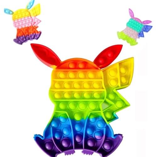 18CM Pokemon Poping Fidget Toys Push Sensory Kids Girl Gifts Antistress Funny Anti-Stress Fidget Finger Bubble Kawai Toys