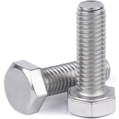 2pcs 1/2-13 316 stainless steel outer hexagon screws external hex head screw mechanical bolts fasten bolt DIN933