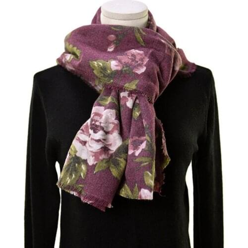 2021 Fashion Newest Warm Floral Printed Pattern Wool Acrylic Scarf 10pcs/lot