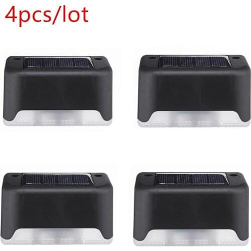 4pcs/lot LED Solar Path Stair Outdoor Light Garden Yard Fence Wall Landscape Lamp Solar Light Path Garden Night Light