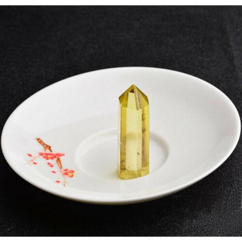 40-50mm Yellow Clear Smoke Yellow Quartz Crystal Tip Wand Healing Stone