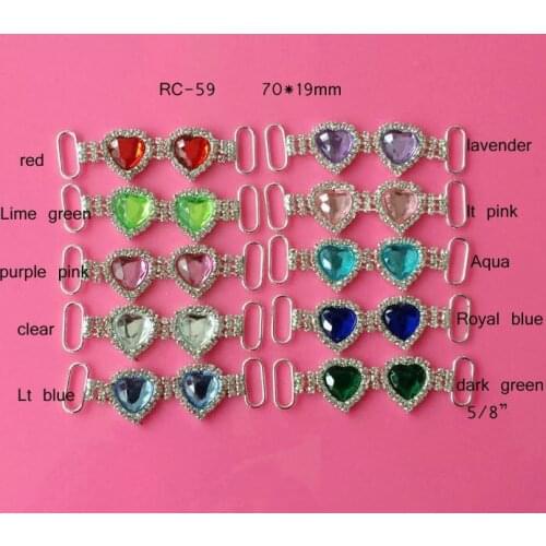 Free shipping heart rhinestone connector 10PCS can choose colors (RC-59)