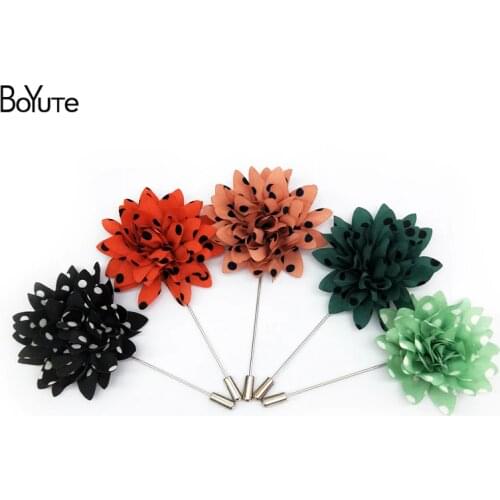 BoYuTe (5 Pieces/Lot) High Quality Fashion Flower Lapel Pin Men Brooch Pins Wedding Boutonniere 23 Colors