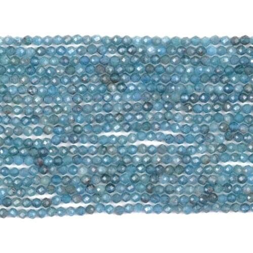 Natural Faceted Apatite Gemstones Stone Beads Round Loose Spacer Beads For Jewelry Making Bracelet Handmade