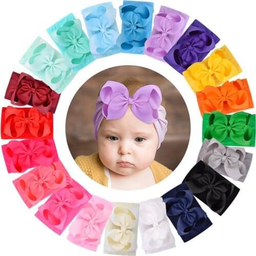 Baby Headbands Ribbon Bows Handmade Boutique Toddler Infant Kids Hair Accessories Newborn Baby Turban Headdress Kids Gifts