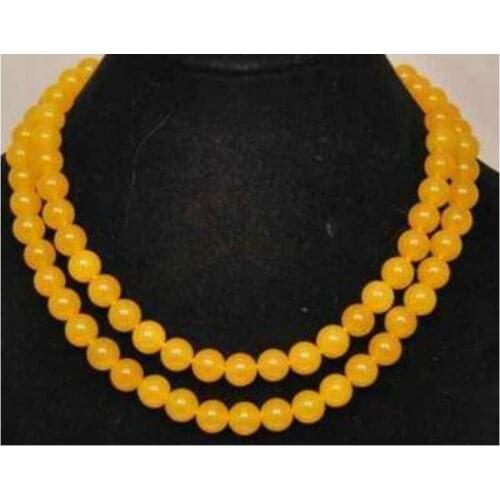 Jewelr 006124 2 Rows 8mm Gems Round Beads Necklace 35 "