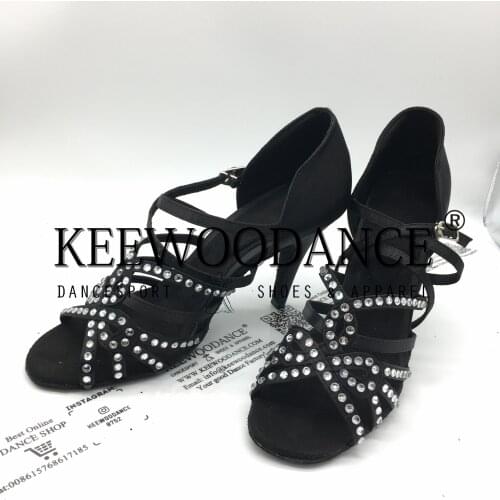 KEEWOODANCE Rhinestones ballroom dance shoes women shoes zapatos de mujer latin dance shoes scarpe da ballo latino donna