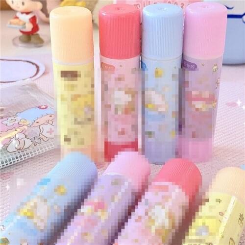 2pcs Cute Solid Glue Stick Color Body PVP Material Adhesive Paste for Memo Journal Diary Office School Supplies
