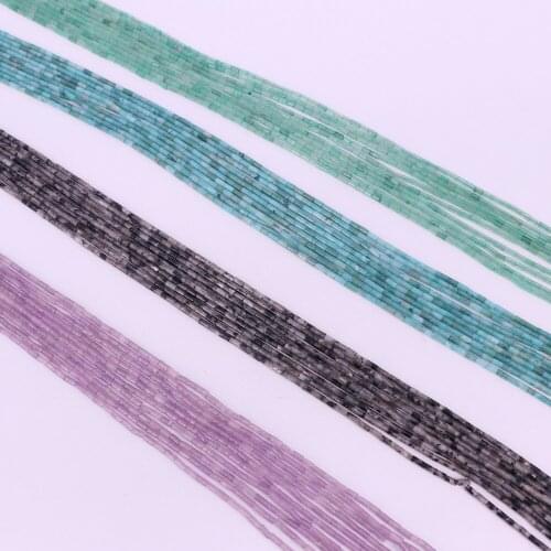 2x4 mm natural stone gemstone round tube pipe for jewelry design material earring necklace bracelet free shipping