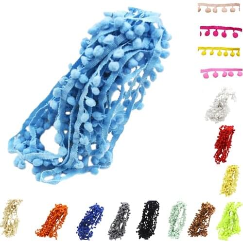 LBER 20 Yard 10MM PomPom Trim Ball Fringe Ribbon DIY Sewing Accessory Lace Orange