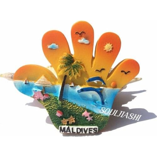 Maldives travel souvenirs creative gifts resin palm sea view refrigerator stickers stickers originals