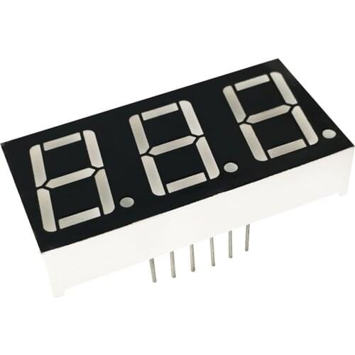 MCIGICM 100pcs 7 segment Common Anode 3 Bit digital Tube 0.56" 0.56in. Red LED Display 7 segmentos LED Digital tube