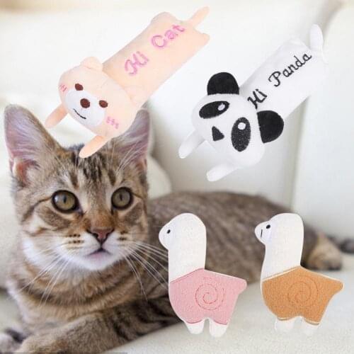 Cute Cartoon Design Plush Alpaca Panda Dog Design Vocal Cat Kitten Toy Interactive Pet Supplies Interactive Pet Toy