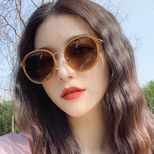 Fashion Round Frame Sunglasses Women Vintage Round Glasses Frame Anti-Reflective Mirror Men Classic New Sun Glasses Uv400