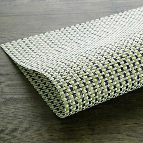 Fyjafon 4/6pieces Set Kitchen Table Mats Solid PVC Table Mat Placemats Green Heat Protection Decorative Placemats Dining Table
