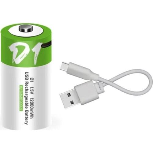 USB Rechargeable Batteries 1.5V Type-C Port Direct Charge D1 Batteries Gas Stove Household Water Heater D1 Batteries L93B