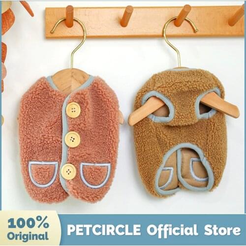 PETCIRCLE Dog Puppy Clothes Wooden Buckle Warm Vest Fit Small Dog Pet Cat Autumn And Winter Pet Cute Costume Dog Cloth Dog Coat