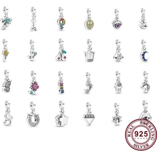 Original 925 silver charm me lightning palm crescent pendant for Pandora womens bracelets and necklaces DIY jewelry