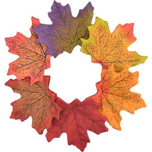 50PCS Home Decoration Wedding Photo Props Simulation Maple Leaf Garland Wreath Decor Wedding Shooting Background Props