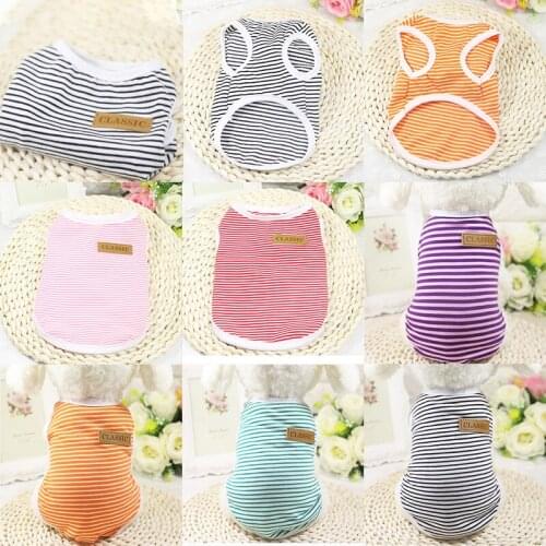 Pets Dog Shirt Puppy Vest Classic Stripe Tshirt Cheap Dog Clothes For Small Dogs Cat Chihuahua Dogs Pets Clothing Summer Terrier