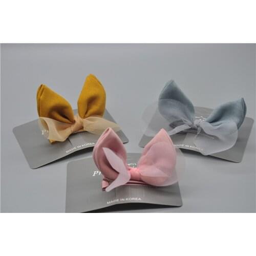 Dog Grooming hairpin baby Hair Accessories bow Hair Clip Snow yarn rabbit ears little princess cute baby card