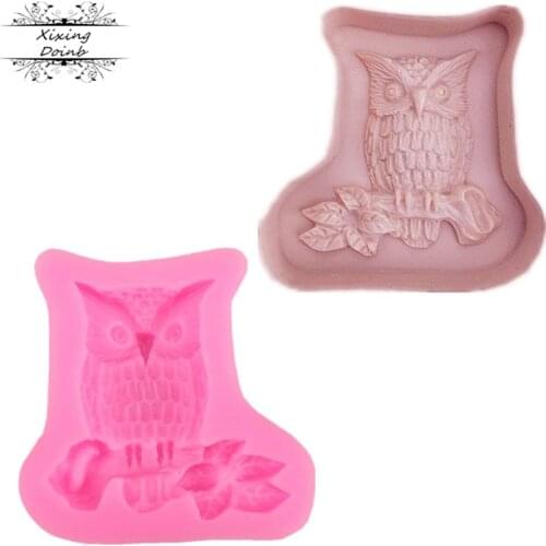 Owl shape cake decoration silica gel mold soft candy cake mold owl chocolate clay Candy Mold