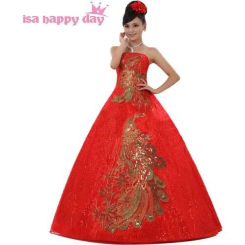 Vestidos de festa sexy long formal women peacock strapless sequin evening ball gown dress red dresses pageant gowns W1057