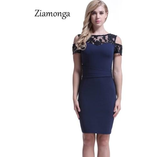 Ziamonga Sexy Off Shoulder Sequined Lace Dress Women Casual Vestido De Festa Summer Style Women Wear To Work Midi Office Dress
