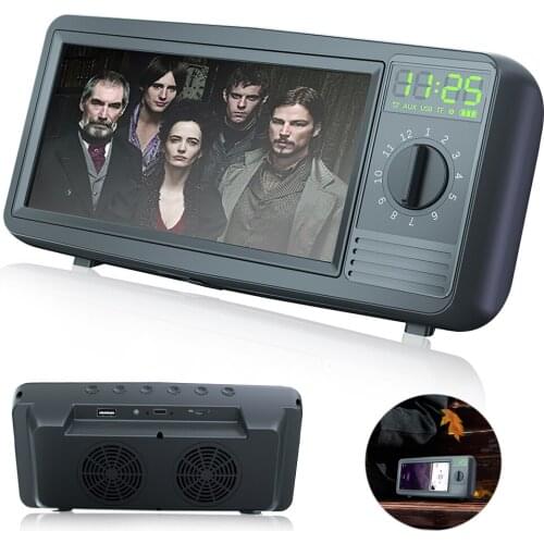 Mobile Soundbar Portable Bluetooth Speaker Alarm Wireless Charging induction speaker with sensor phone stand holder loudspeaker