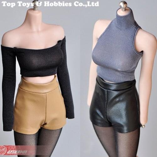 1/6 female soldier model accessories 12 inch movable doll plastic body high waist stretch leather shorts in stock