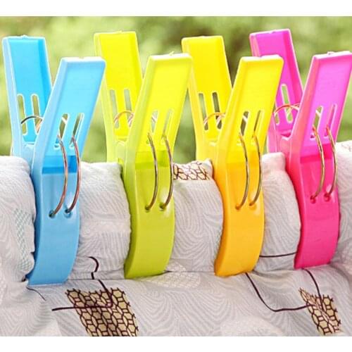 1 set Laundry Clothes Pins Plastic Hanger Clips Towel Clothes Pegs Clothespin Beach Sunbed Sheet Drying Cleaning Accessories