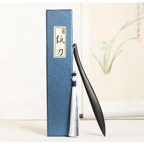1pc Ebony Wood Knife For Cutting Calligraphy Painting Xuan Rice Paper Paper knife