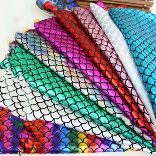 150*100cm Laser Mermaid Fish Fabric DIY Craft Pillow Curtain Party Decorations Doll Sewing Costume Stage Dress Cloth