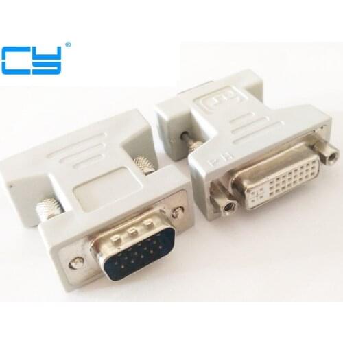 5pcs VGA SVGA RGB 15Pin Masculino para DVI-I 24 + 5 adaptador Feminino Bege para adaptador vga dvi placa de video