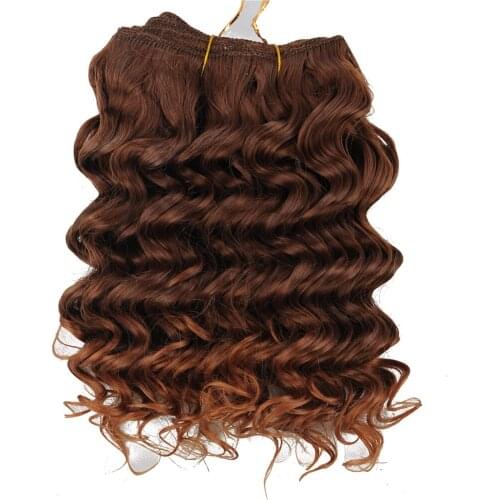 8" 1Bundles/160g/ Pack Curly Bundles Weave Deep Wave Hair Weft Bohemian Dora Synthetic Hair Extension Mix T6/30# Free Shipping