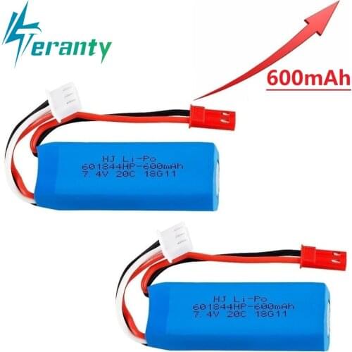 7.4V 600mAh 20C Lipo Battery for WLtoys K969 K979 K989 K999 P929 P939 RC Car Parts 2s 7.4v Battery 2pcs/lots