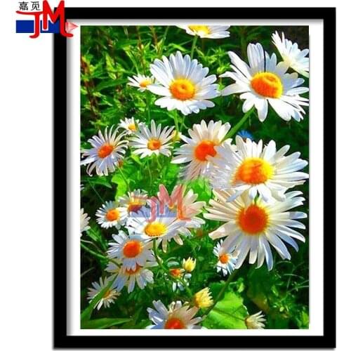 Full Square Drill Flower Diamond Embroidery Cross Stitch Small Daisy Natural Scenery 5D Diamond Painting Round Art Mosaic Decor