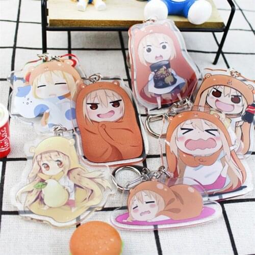Anime Himouto Umaru chan Doma Keychains badge cartoon kawaii Acrylic key chain Cartoon men women Pendant