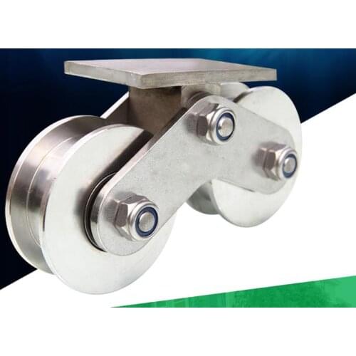 Freeshipping Square tube track wheel sliding door angle wheel lifting pulley bearing wire rope universal wheel