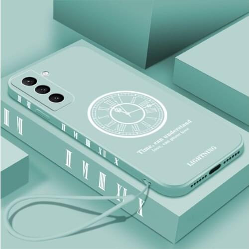 For Samsung Galaxy S21 S20 S10 Plus Case Soft Liquid silicone clock Skin protect Back Cover Case For Samsung S20 S21 Ultra A52