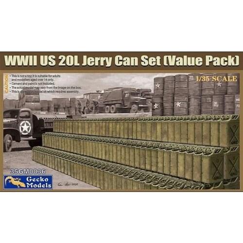 Gecko Models 35GM0036 1/35 WWII US 20L Jerry Can Set - Scale Model Kit