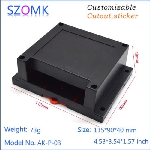 Szomk din rail enclosure project box (4 pcs) 115*90*40mm enclosures for electronics plastic case abs swith box for pcb board