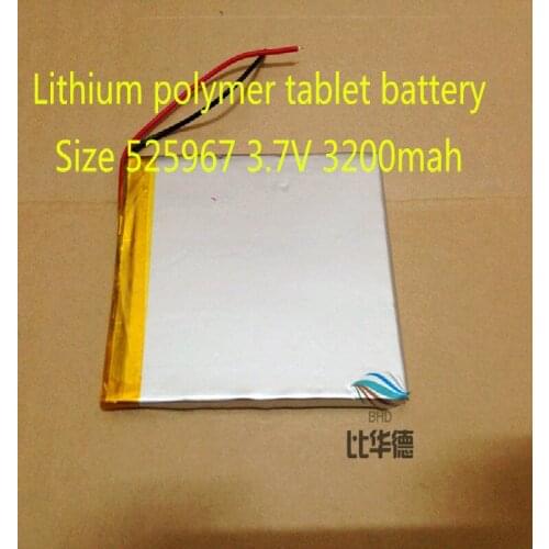 Best battery brand Free Shipping tablet Size 525967 3.7V 3200mah with Protection Board For PDA