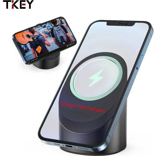 Magnetic Wireless Charger Holder For MagSafe iPhone 12 Data Cable Storage Bracket Anti-slip Base Aluminum Alloy Charging Base