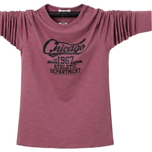 New 2021 Mens Autumn Cotton Long-sleeved T-shirt Fashion Solid Color Mens O-neck Soft T-shirt Oversize 4XL 5XL 6XL