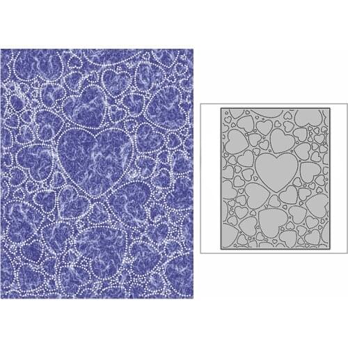 New Dotted First Love Heart Background Plate Craft Embossing Mold 2021 Metal Cutting Dies for DIY Scrapbooking Album Card Making