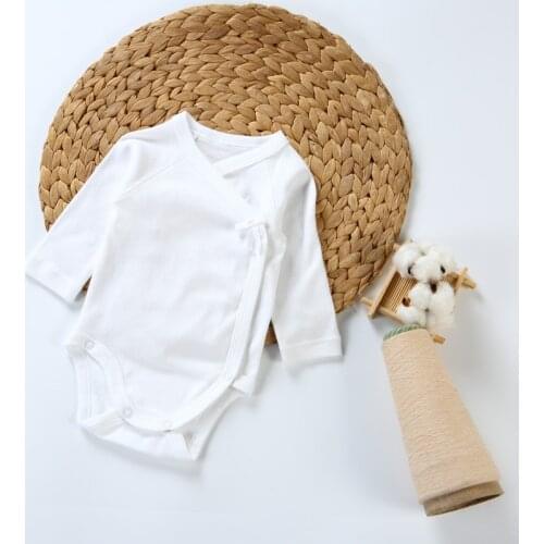 2pc/5pcs baby clothes white bodysuit girl long sleeves clothes onesies 100% cotton overalls baby newborn wrapover bodysuit